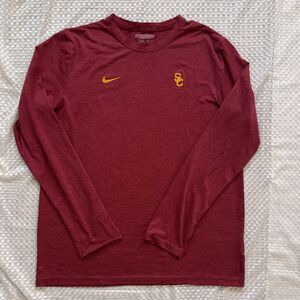 USC Trojans Nike Dri Fit Long Sleeve Crewneck Lightweight T Shirt Men Large EUC*
